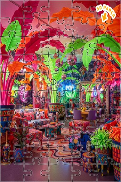 Teona Ahşap لغز خشبي بمظهر لوحة زيتية لغرفة حفلات استوائية نابضة بالحياة 50 ق...