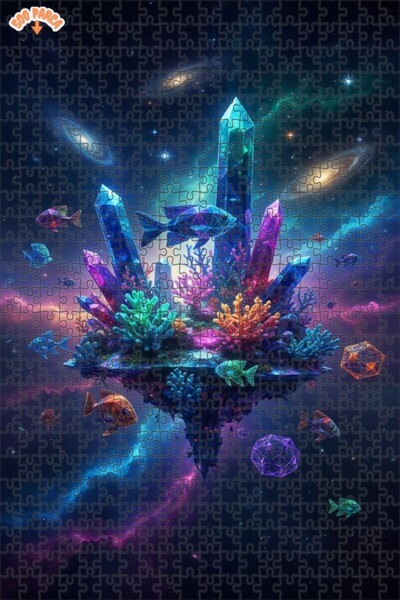 Teona Ahşap لغز خشبي بإطار مزدوج الطبقات من مغامرات الأسماك الكريستالية الفضا...