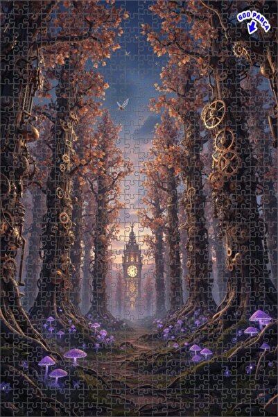 Teona Ahşap لغز خشبي مؤطر بطبقتين من غابة الزمن الغامضة 600 قطعة 50×35