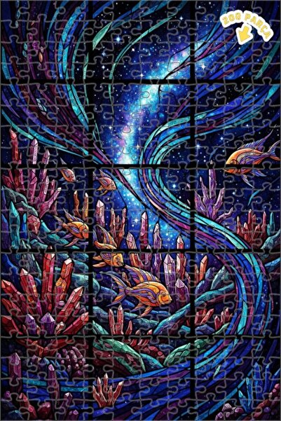 Teona Ahşap لغز خشبي بإطار مزدوج الطبقات من جالاكسي فيش كريستال آرت 200 قطعة ...