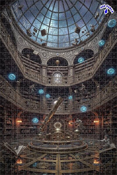 Teona Ahşap لغز خشبي مؤطر من طابقين بتصميم مكتبة علماء الفلك الغامضة، ملون با...