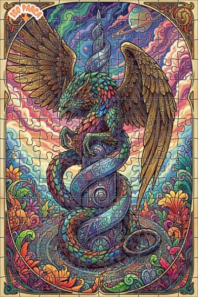 Teona Ahşap لغز خشبي رائع بإطار مزدوج الطبقات بمظهر الألوان المائية لكيمرى، 1...