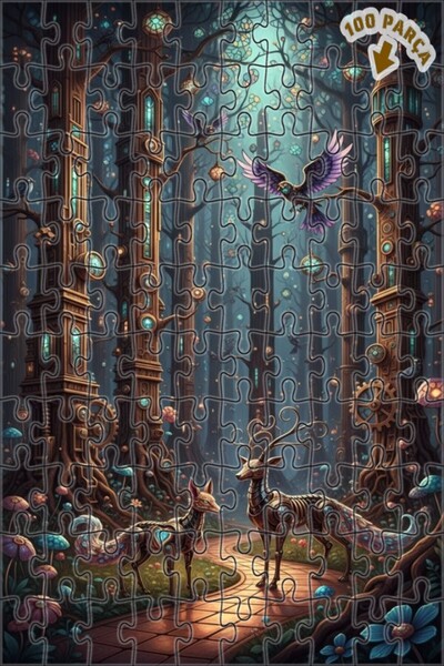 Teona Ahşap لغز خشبي ميكانيكي على شكل حيوانات الغابة الغامضة بإطار مزدوج الطب...