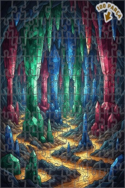 Teona Ahşap لغز خشبي بإطار مزدوج الطبقات من كريستال ماجارا جيزيمي 100 قطعة 25x25