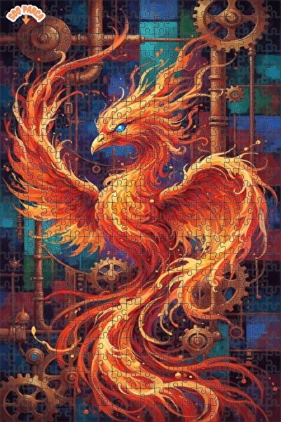 Teona Ahşap لغز خشبي بإطار مزدوج الطبقات بمظهر لوحة زيتية لطائر العنقاء المتو...