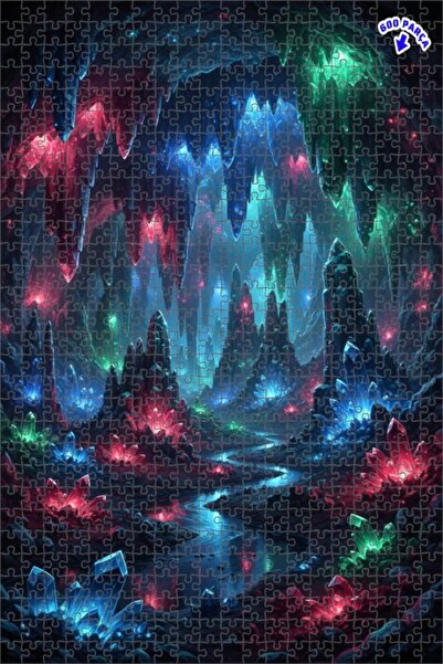 Teona Ahşap لغز خشبي بإطار مزدوج الطبقات من كريستال كهوف أرض العجائب 600 قطعة...