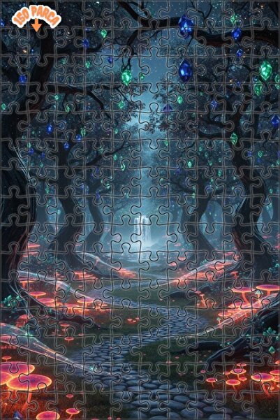 Teona Ahşap لغز خشبي بمظهر لوحة زيتية لغابة كريستالية سحرية 150 قطعة 20×30