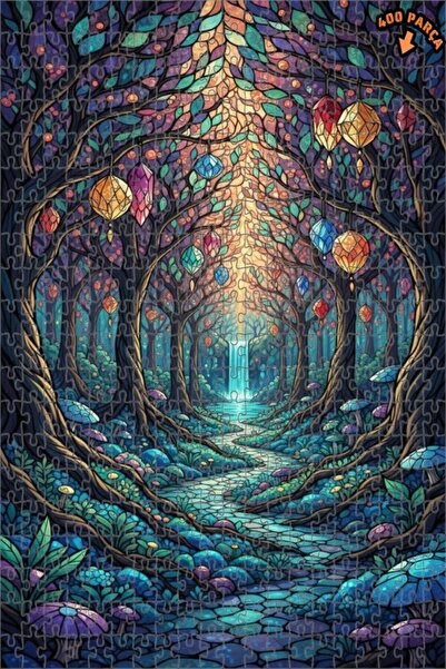 Teona Ahşap لغز خشبي بإطار ذو طابقين بمظهر الأحجار الكريستالية وشلال الغابة ا...