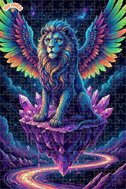 Teona Ahşap لغز خشبي بإطار مزدوج الطبقات على شكل جزيرة كريستال الأسد المجنح 2...