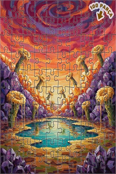 Teona Ahşap لغز خشبي بإطار على شكل غابة غامضة وبركة زيتية، تصميم عصري بطابقين...