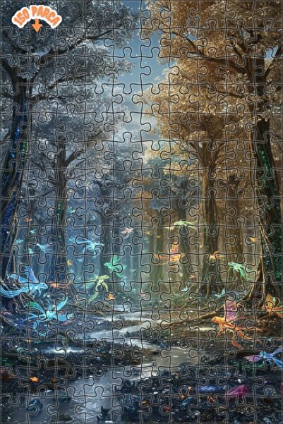 Teona Ahşap لغز خشبي بإطار ذو طابقين بمظهر حلم الغابة الخيالية 150 قطعة 20×30