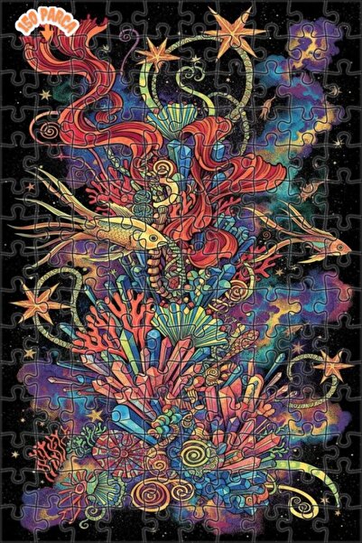 Teona Ahşap لغز خشبي بإطار مزدوج الطبقات بمظهر رسم سمكة كريستالية رائعة 150 ق...