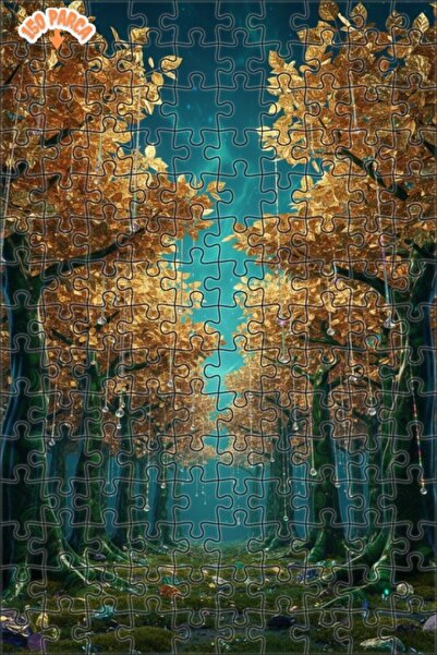 Teona Ahşap Mysterious Forest Journey Oil Painting Look Double Layer Framed W...