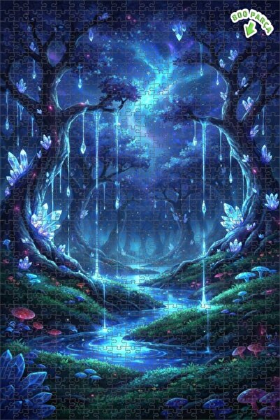 Teona Ahşap لغز الغابة الكريستالية الغامضة 800 قطعة 70x50