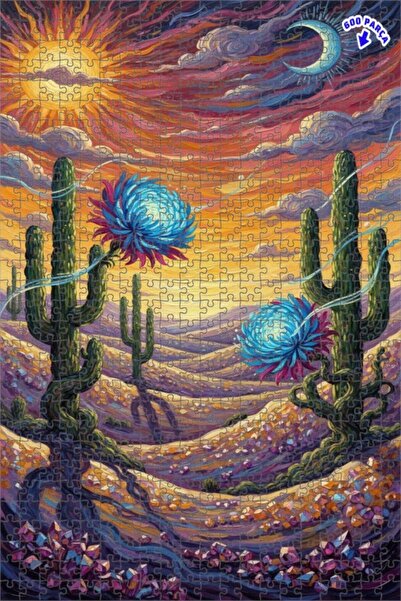 Teona Ahşap لغز خشبي مؤطر بطبقتين بمظهر لوحة زيتية يشبه حلم الصحراء الساحر، 6...