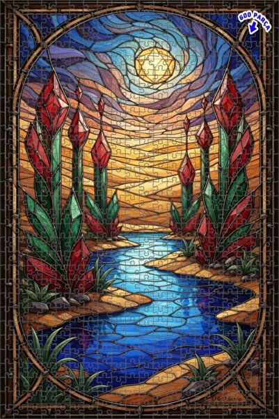 Teona Ahşap لغز خشبي بإطار مزدوج الطبقات بمظهر الألوان المائية لصحراء الكريست...