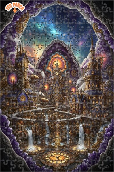 Teona Ahşap لغز خشبي بإطار مزدوج الطبقات من ستيمبانك كريستال سيتي 150 قطعة 20x30