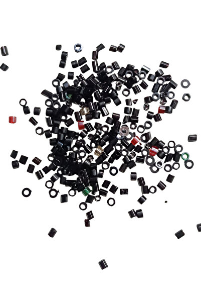 Boncuk 200 جرام رمل زجاجي أسود 2 مم