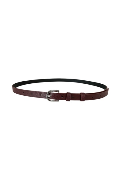 stravis Burgundy Color Belt with Silver Buckle