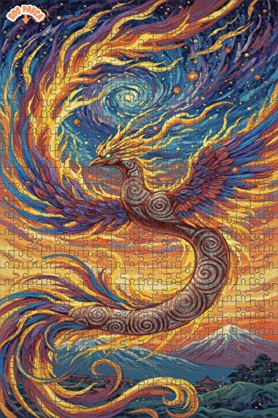 Teona Ahşap لغز خشبي مؤطر بطبقتين بمظهر لوحة زيتية لطائر الفينيق السحري 500 ق...