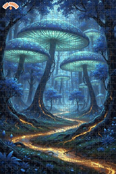 Teona Ahşap لغز خشبي مؤطر بطبقتين من غابة الفطر الغامضة 500 قطعة 50x30