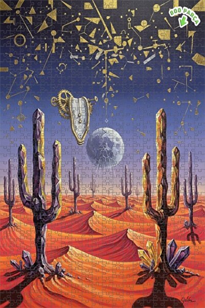 Teona Ahşap لغز خشبي بمظهر لوحة زيتية يشبه الكريستال الصحراوي والساعة الفضائي...