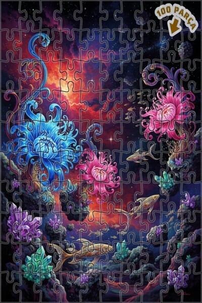 Teona Ahşap لغز خشبي بتصميم أسماك الزهور العالمية وحلم الكريستال بمظهر لوحة ز...