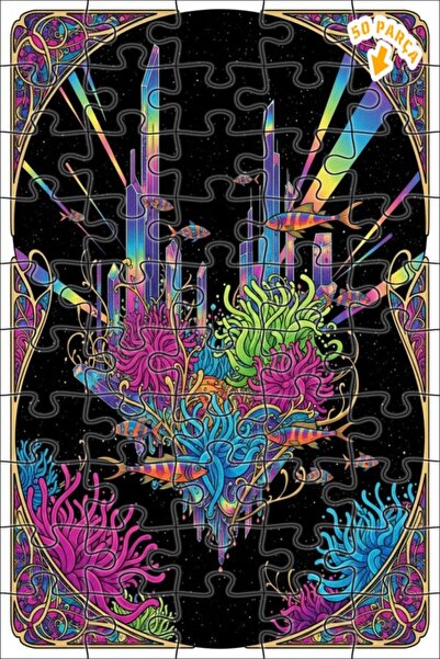 Teona Ahşap لغز خشبي بإطار مزدوج الطبقات بتصميم أسماك المدينة الكريستالية الم...