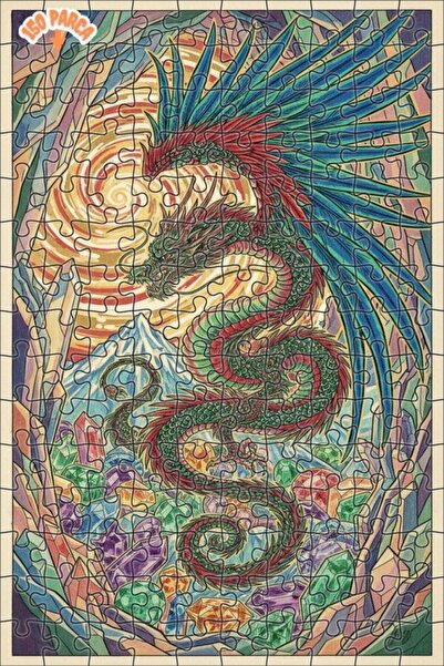 Teona Ahşap لغز خشبي ملون بإطار مزدوج الطبقات من كريستال كويتزالكوتل 150 قطعة...