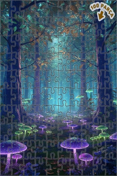 Teona Ahşap لغز خشبي مؤطر بطبقة مزدوجة مطبوع عليه فن رقمي من فطر الغابة السحر...