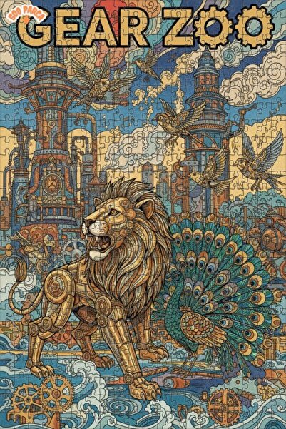 Teona Ahşap لغز خشبي ميكانيكي بإطار مزدوج الطبقات بتصميم فني ستيمبانك على شكل...