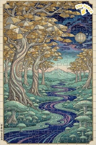 Teona Ahşap لغز خشبي رائع بإطار مزدوج الطبقات من فانتاستيك أورانج فورست، 200 ...