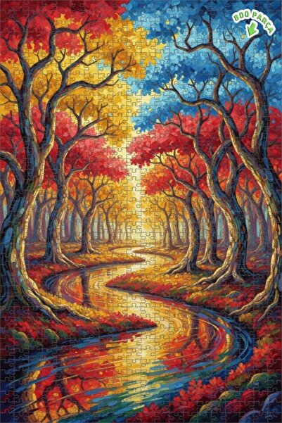 Teona Ahşap لغز خشبي بمظهر لوحة زيتية لجبل الساحل الساحر، 800 قطعة، 70×50 سم