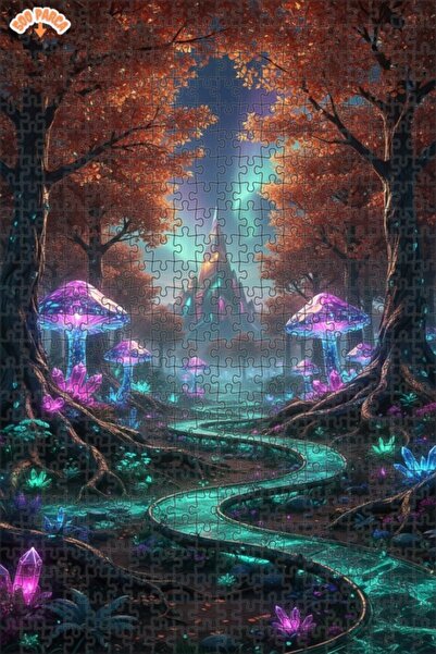 Teona Ahşap لغز خشبي رائع على شكل غابة كريستالية 500 قطعة 50x30