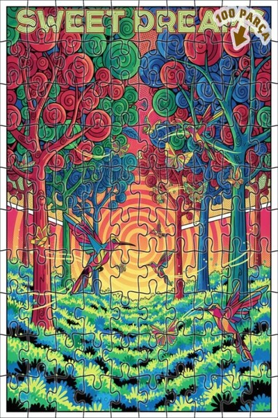 Teona Ahşap لغز خشبي مؤطر بطبقتين من رؤيا أورانج، بتصميم فني لفراشة طائر الفر...