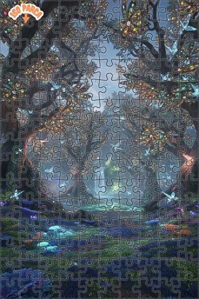 Teona Ahşap لغز خشبي مؤطر من الغابة السحرية 150 قطعة 20x30