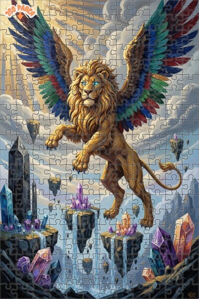 Teona Ahşap لغز خشبي بإطار مزدوج الطبقات بمظهر لوحة زيتية لـ "أرض الأسد المجن...