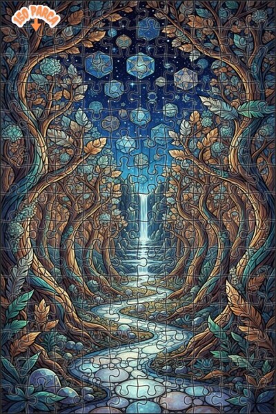 Teona Ahşap لغز فني لشلال الغابة الغامضة 150 قطعة 20×30