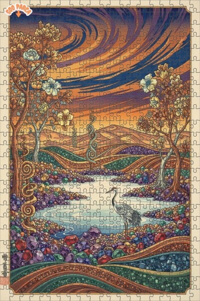 Teona Ahşap لغز خشبي مطبوع عليه فن الويسترن جاردن ماجيكال، لغز خشبي بإطار مزد...