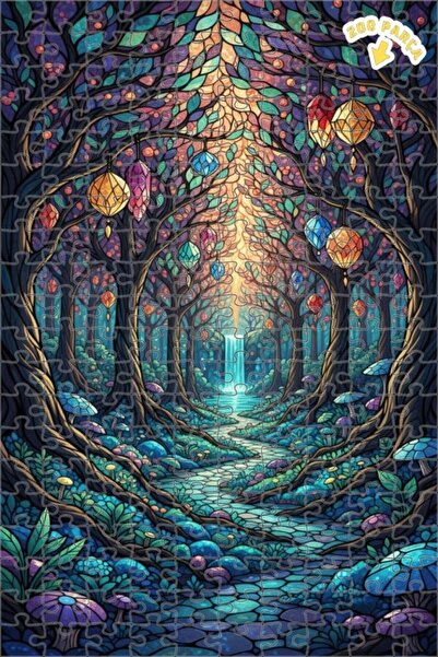 Teona Ahşap لغز خشبي بإطار مزدوج الطبقات بمظهر الأحجار الكريستالية وشلال الغا...