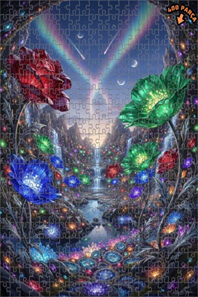 Teona Ahşap لغز خشبي بمظهر لوحة زيتية لعالم الزهور الكريستالية 400 قطعة 35×35