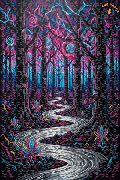 Teona Ahşap لغز خشبي بمظهر لوحة زيتية لجبل الغابة الغامضة 400 قطعة 35×35