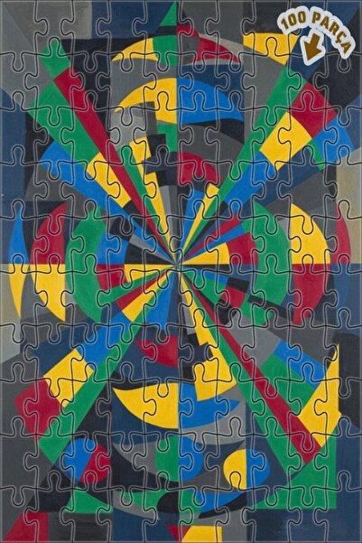 Teona Ahşap لغز خشبي بإطار مزدوج الطبقات، فن تجريدي هندسي، انفجار الألوان الن...