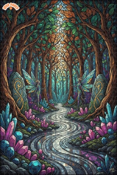 Teona Ahşap لغز خشبي مؤطر بطبقتين يصور الحياة البرية في الغابة السحرية 1000 ق...