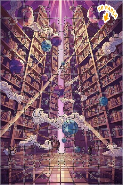 Teona Ahşap لغز خشبي مؤطر بطبقتين بمظهر فني هندسي من مكتبة إنفينيتي، 50 قطعة،...