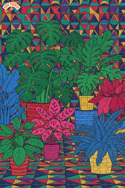 Teona Ahşap لغز خشبي مؤطر بطبقتين بنمط نباتي حي وفن خطي 500 قطعة 50x30