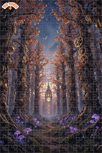 Teona Ahşap لغز خشبي مؤطر بطبقتين من غابة الزمن الغامضة 250 قطعة 30×30