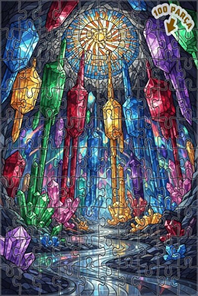 Teona Ahşap لغز خشبي بإطار مزدوج الطبقات بمظهر الألوان المائية وبريق الكهف ال...