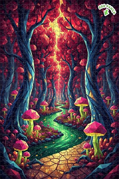 Teona Ahşap لغز خشبي مؤطر بطبقتين بمظهر لوحة زيتية لمغامرة الغابة السحرية 800...