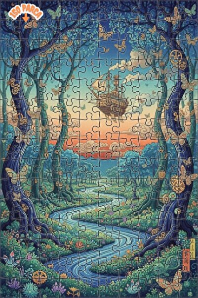 Teona Ahşap لغز خشبي بإطار مزدوج الطبقات على شكل سفينة طائرة في الغابة الغامض...